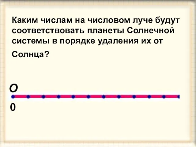 Каким числам на числовом луче будут соответствовать планеты Солнечной системы в порядке