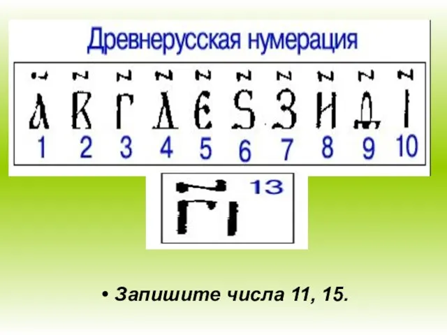 Запишите числа 11, 15.