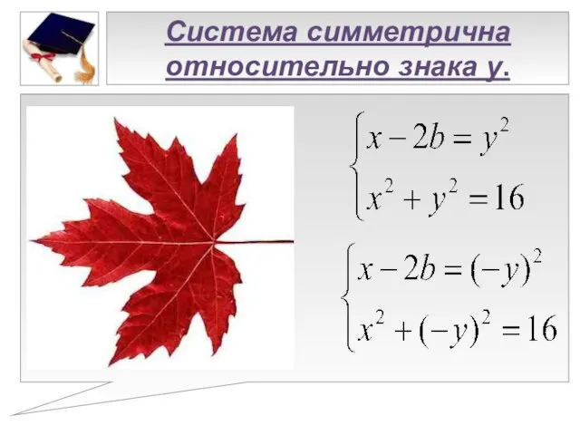 Система симметрична относительно знака y.