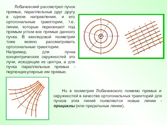 Лобачевский рассмотрел пучок прямых, параллельных друг другу в одном направлении, и его