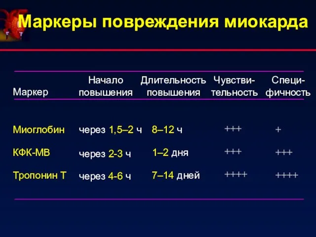 Маркеры повреждения миокарда