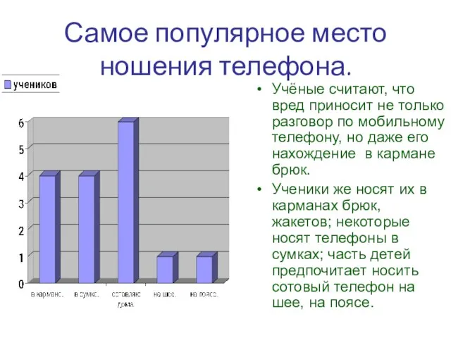 Самое популярное место ношения телефона. Учёные считают, что вред приносит не только