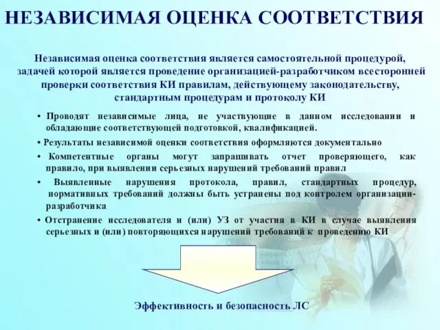 НЕЗАВИСИМАЯ ОЦЕНКА СООТВЕТСТВИЯ Независимая оценка соответствия является самостоятельной процедурой, задачей которой является