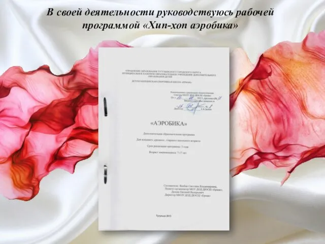 В своей деятельности руководствуюсь рабочей программой «Хип-хоп аэробика»