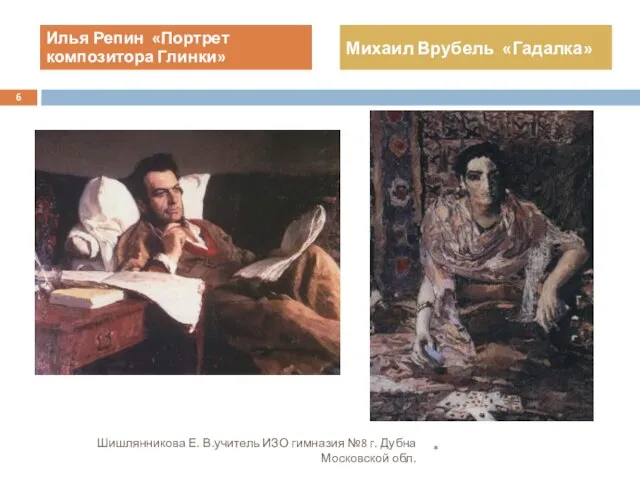 * Шишлянникова Е. В.учитель ИЗО гимназия №8 г. Дубна Московской обл. Илья
