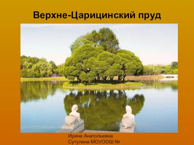 Ирина Анатольевна Сутулина МОУООШ № 28 г. Новокубанска Верхне-Царицинский пруд