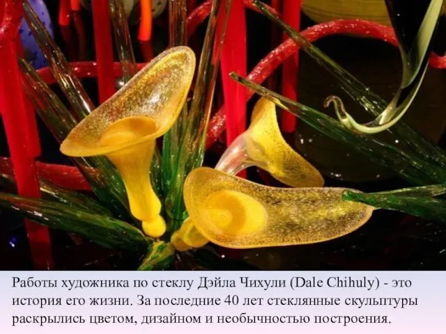 Работы художника по стеклу Дэйла Чихули (Dale Chihuly) - это история его