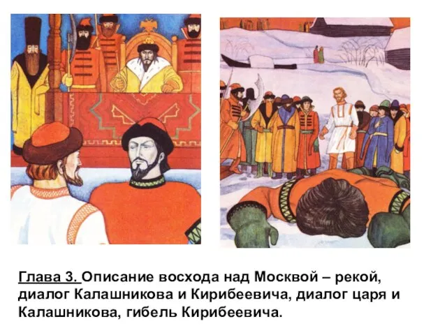 Глава 3. Описание восхода над Москвой – рекой, диалог Калашникова и Кирибеевича,