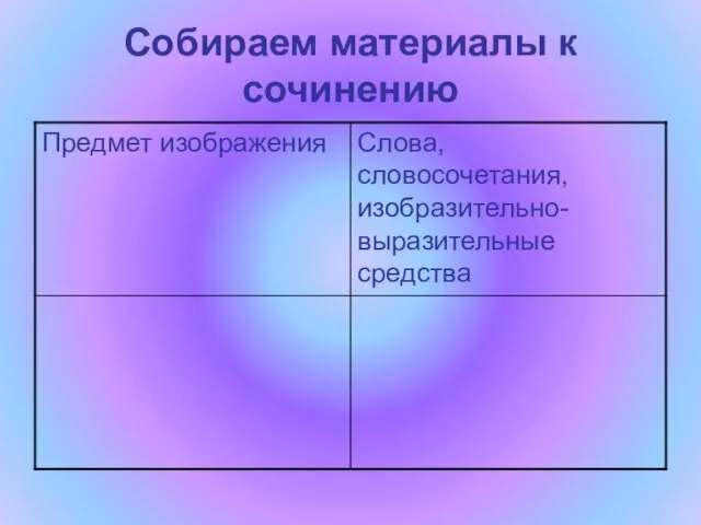 Собираем материалы к сочинению