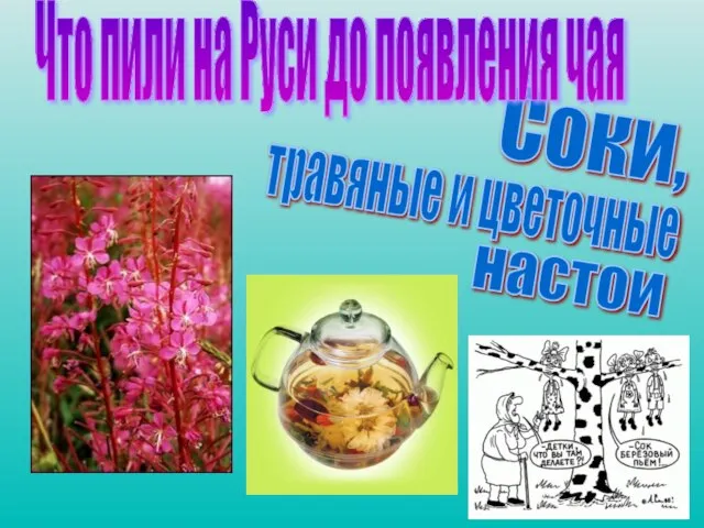 травяные и цветочные Соки, настои Что пили на Руси до появления чая