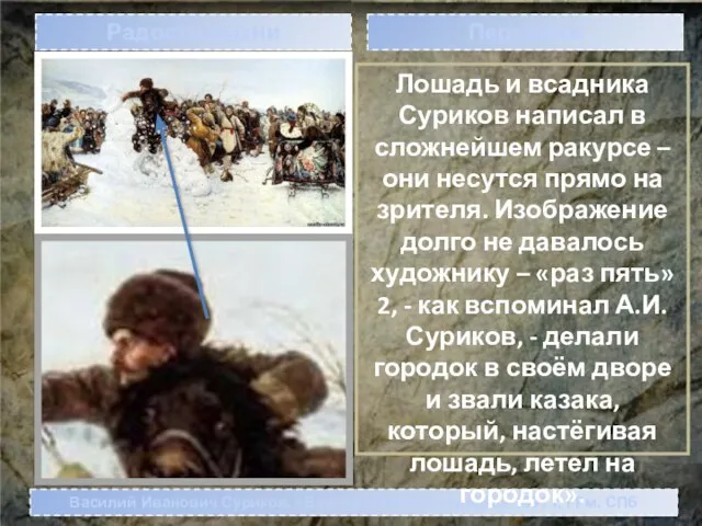 Василий Иванович Суриков. «Взятие снежного городка» 1891 г, ГРм, СПб Радость жизни