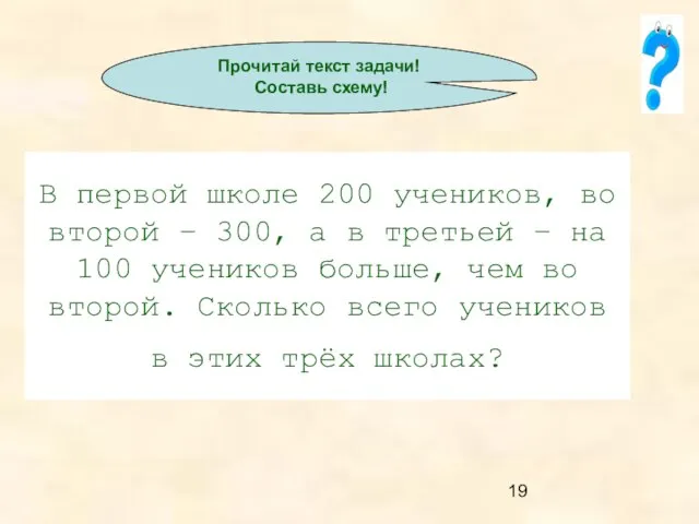 В первой школе 200 учеников, во второй – 300, а в третьей