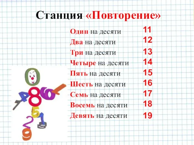 Один на десяти Два на десяти Три на десяти Четыре на десяти