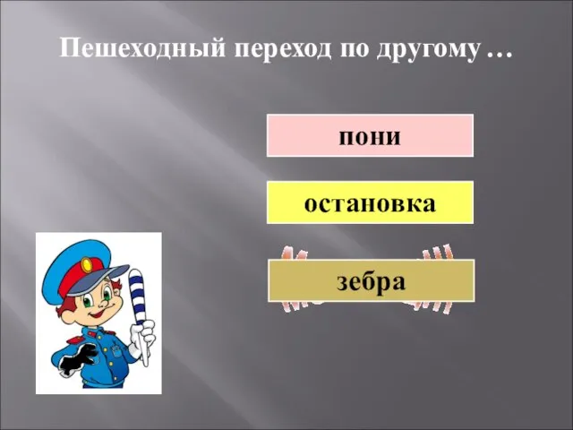 Пешеходный переход по другому … зебра пони остановка