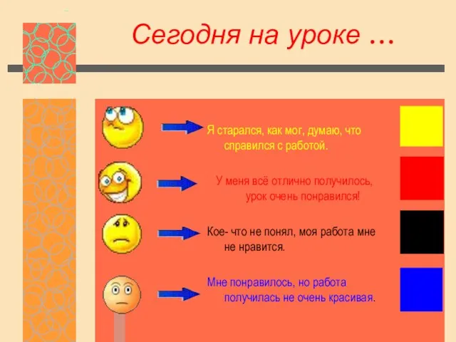 Сегодня на уроке … Я старался, как мог, думаю, что справился с