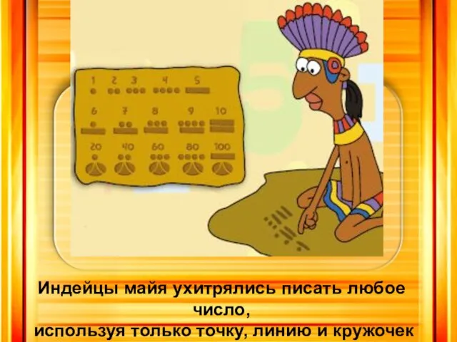 Индейцы майя ухитрялись писать любое число, используя только точку, линию и кружочек