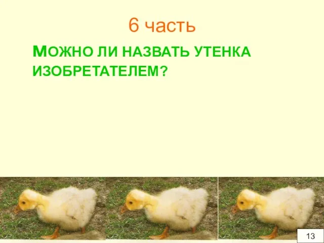 6 часть мОЖНО ЛИ НАЗВАТЬ УТЕНКА ИЗОБРЕТАТЕЛЕМ? 13