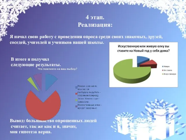 4 этап. Реализация: Я начал свою работу с проведения опроса среди своих