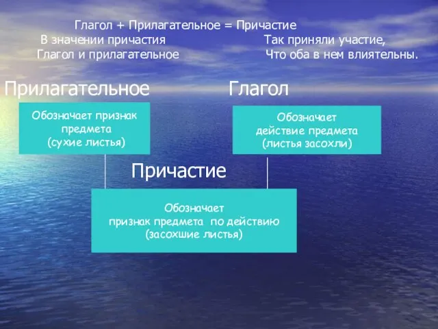 Глагол + Прилагательное = Причастие В значении причастия Так приняли участие, Глагол