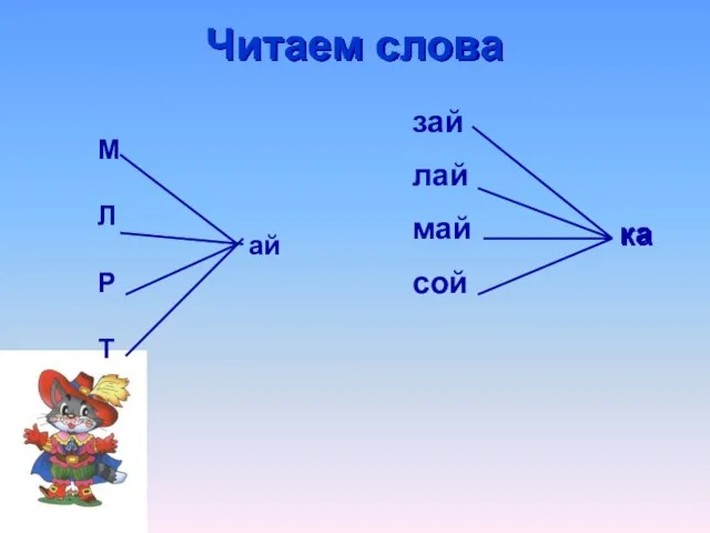 Читаем слова зай лай май сой ка М Л Р Т ай