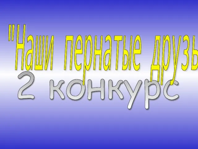 2 конкурс "Наши пернатые друзья"