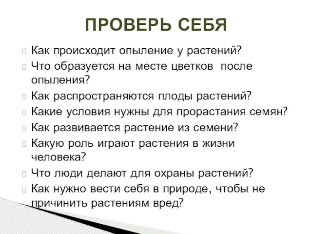 Как происходит опыление у растений? Что образуется на месте цветков после опыления?