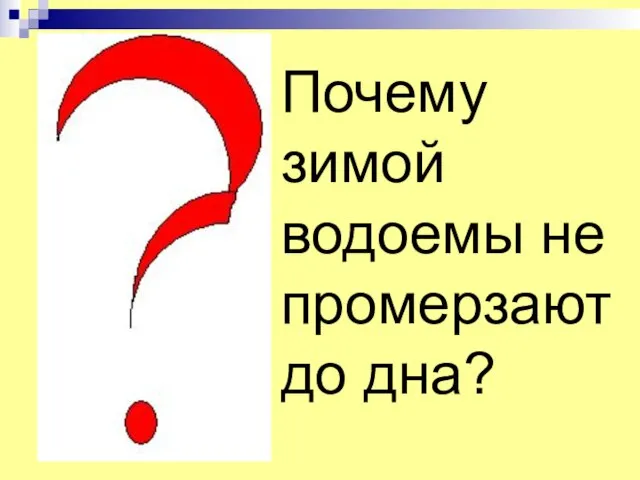 Почему зимой водоемы не промерзают до дна?