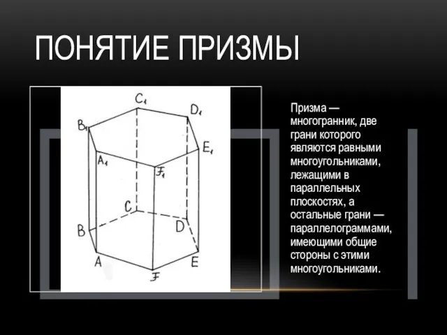 Понятие призмы