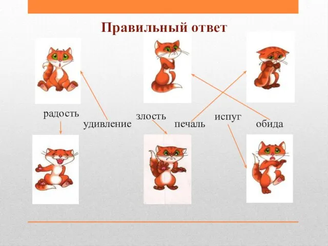 удивление злость печаль обида испуг радость Правильный ответ