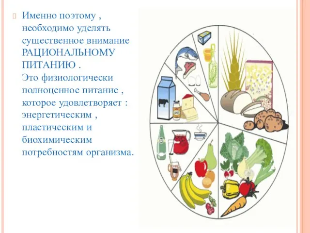 Именно поэтому , необходимо уделять существенное внимание РАЦИОНАЛЬНОМУ ПИТАНИЮ . Это физиологически