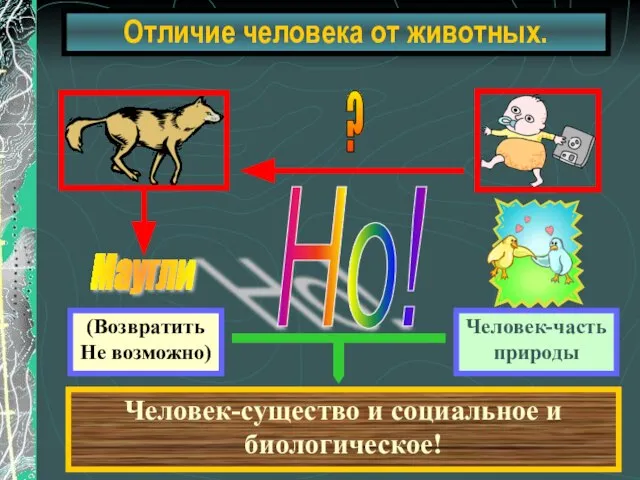 Отличие человека от животных. ? (Возвратить Не возможно) Но!