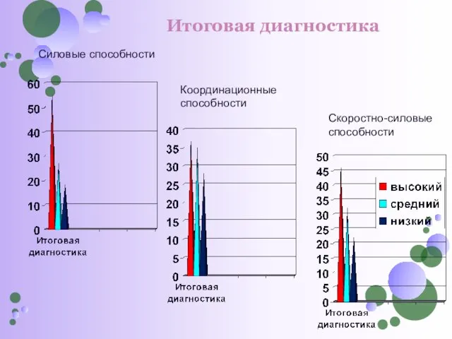 Скоростно-силовые способности Координационные способности Силовые способности Итоговая диагностика