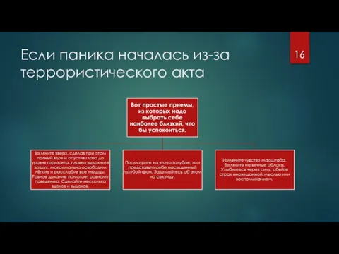 Если паника началась из-за террористического акта