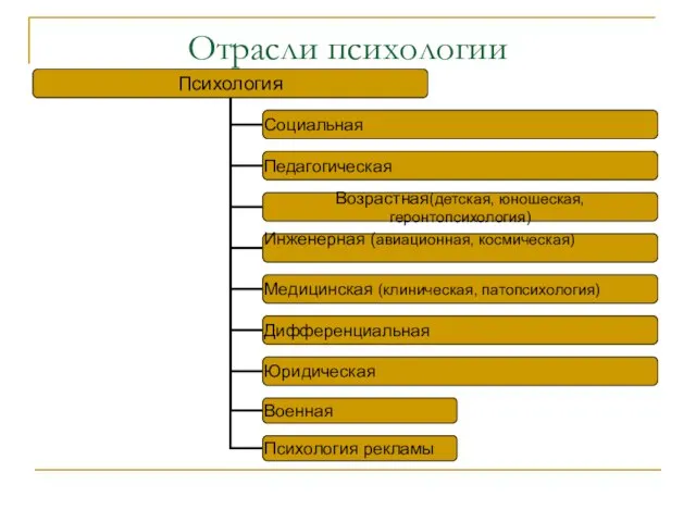 Отрасли психологии