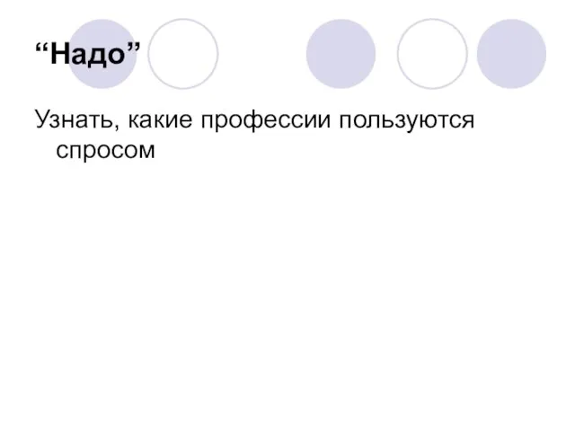 “Надо” Узнать, какие профессии пользуются спросом