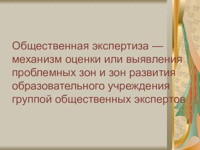 Общественная экспертиза — механизм оценки или выявления проблемных зон и зон развития