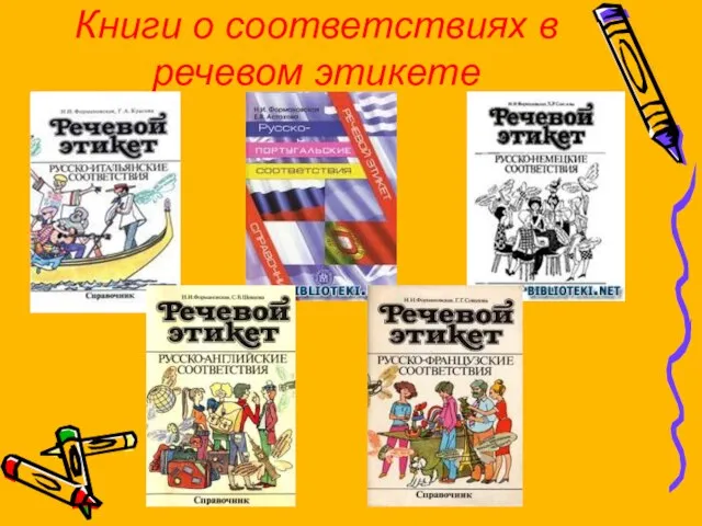 Книги о соответствиях в речевом этикете