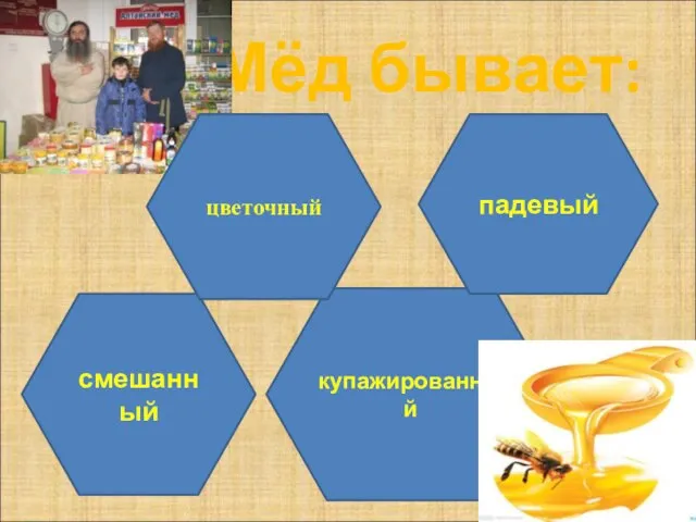 купажированный смешанный падевый Мёд бывает: цветочный