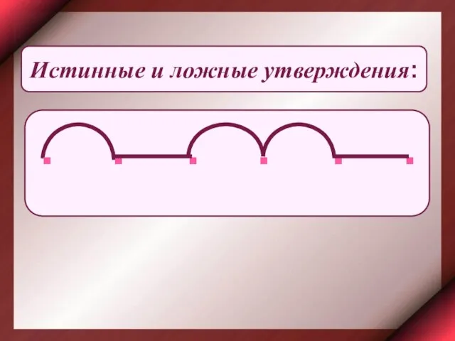 . . . . . . Истинные и ложные утверждения: