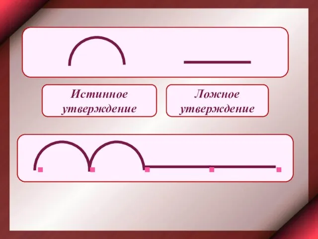 . . . . . Истинное утверждение Ложное утверждение