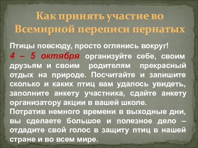 Как принять участие во Всемирной переписи пернатых Птицы повсюду, просто оглянись вокруг!