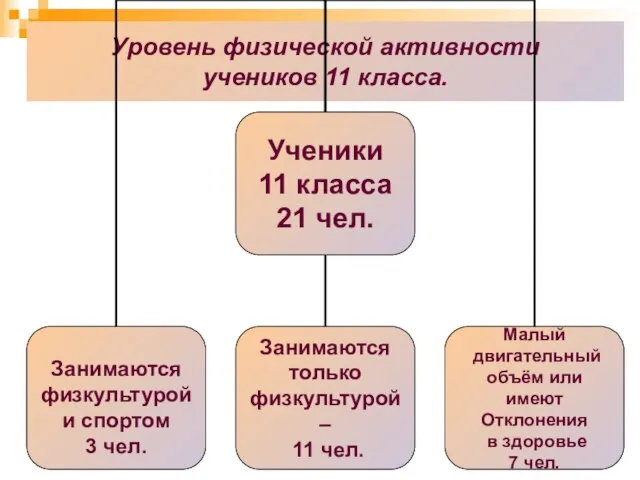 Уровень физической активности учеников 11 класса.