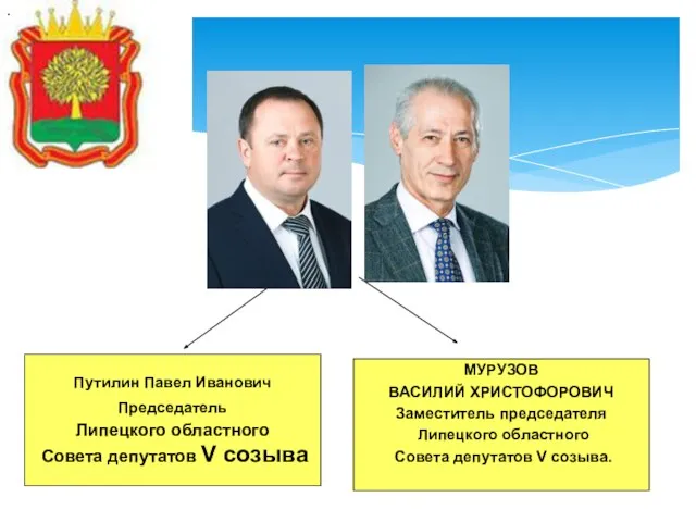 Путилин Павел Иванович Председатель Липецкого областного Совета депутатов V созыва МУРУЗОВ ВАСИЛИЙ