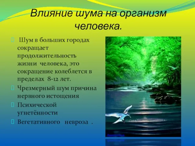 Влияние шума на организм человека. Шум в больших городах сокращает продолжительность жизни