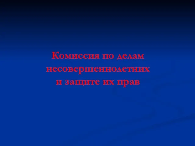 Комиссия по делам несовершеннолетних и защите их прав