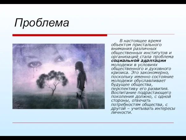 В настоящее время объектом пристального внимания различных общественных институтов и организаций стала