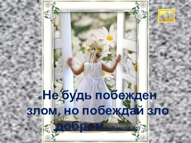 «Не будь побежден злом, но побеждай зло добром» (Рим. 12. 21)