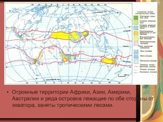 Огромные территории Африки, Азии, Америки, Австралии и ряда островов лежащие по обе