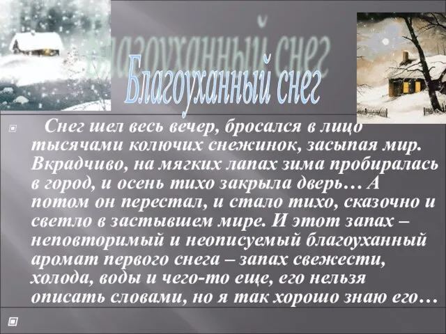 Снег шел весь вечер, бросался в лицо тысячами колючих снежинок, засыпая мир.