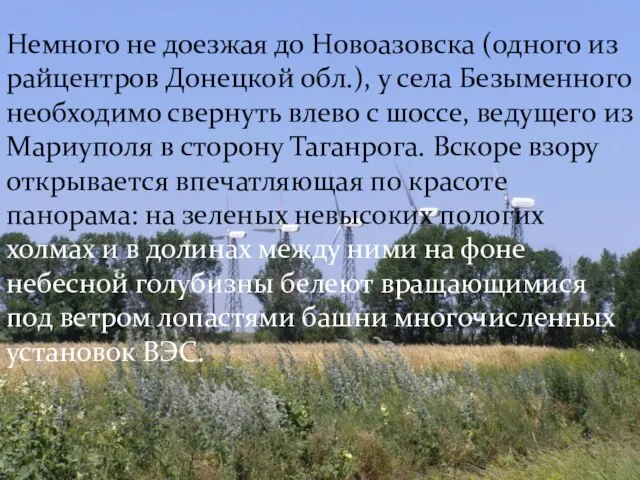 Немного не доезжая до Новоазовска (одного из райцентров Донецкой обл.), у села